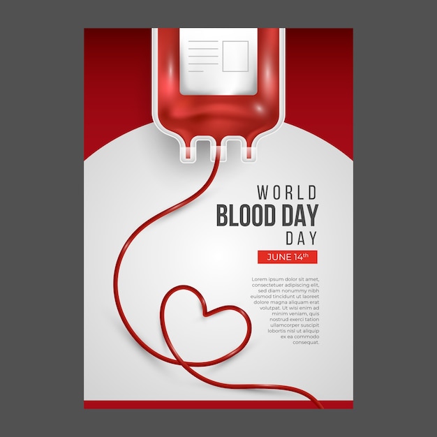 World blood donor day realistic flyer or poster