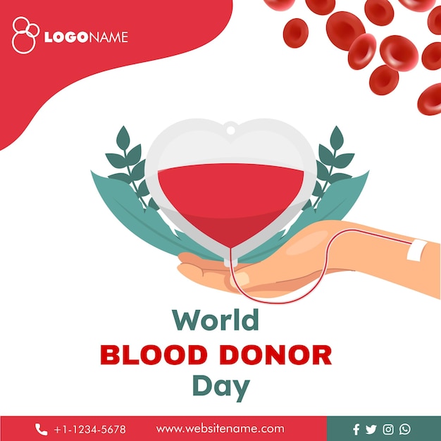 World blood donor day social media Donate blood concept banner