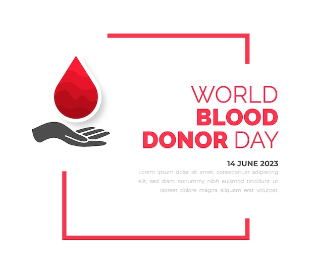 World blood donor day social media post banner design template blood donor day background or banner