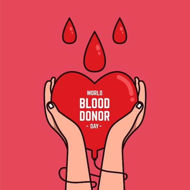 Vector world blood donor day vector illustration illustration of donate blood