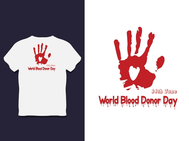 Vector world blood donor typography t shirt design