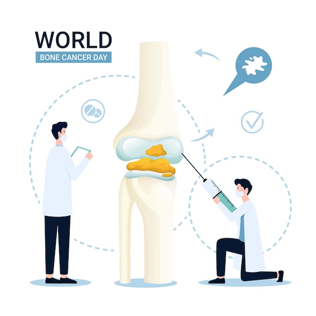 world bone cancer day, simple style vector medical illustration