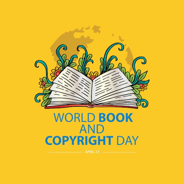 Concetto di world book e copyright day. 23 aprile