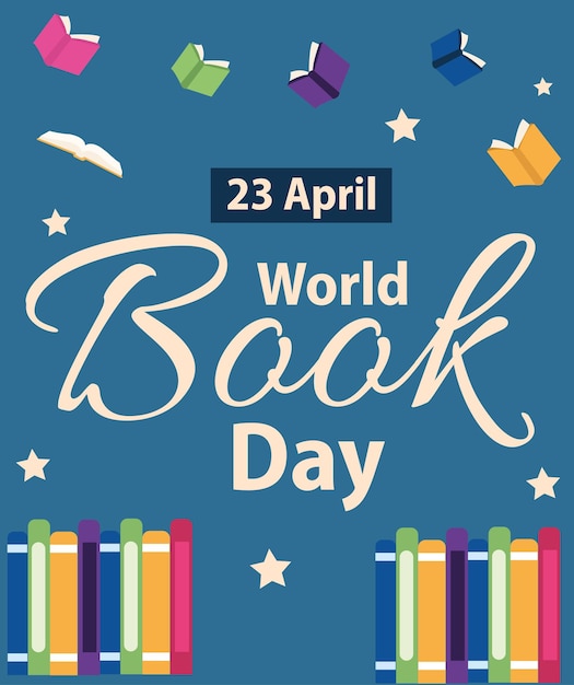 world book day 23 april vector