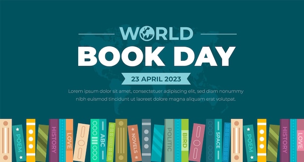 World Book Day background or banner design template