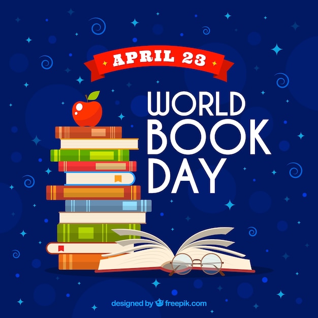 Vector world book day background