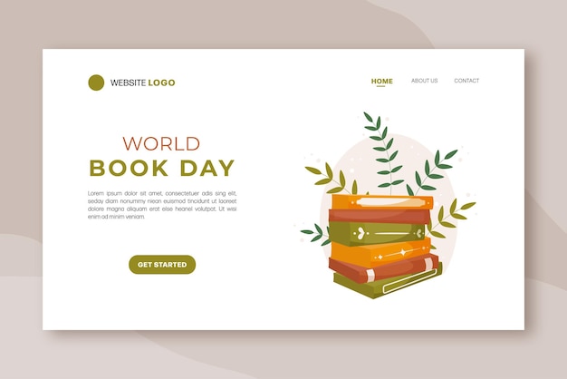 World book day banner template landing page