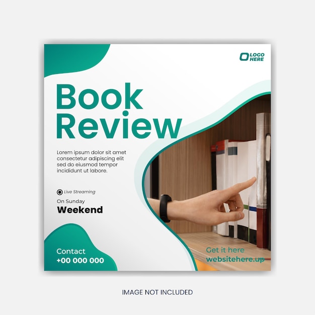 Vector world book day book review events social media post template