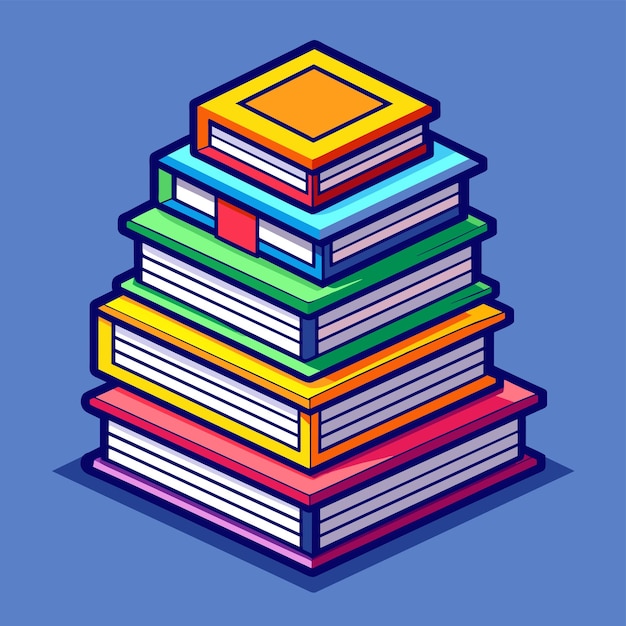 world book day or books stack 3d vector illustration