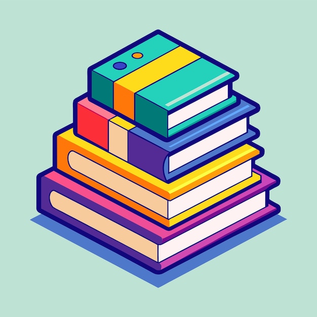 world book day or books stack 3d vector illustration