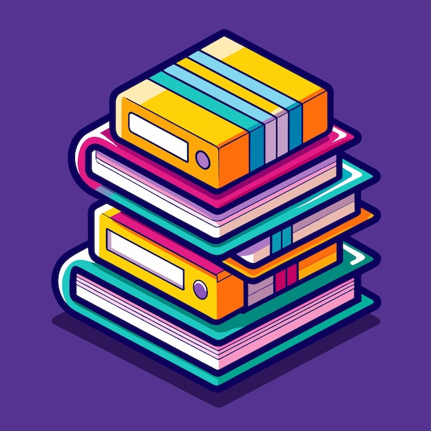 Giornata mondiale del libro o stack di libri illustrazione vettoriale 3d