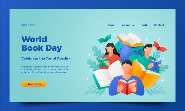 World book day cartoon landing page