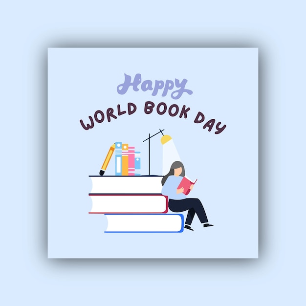 World book day celebration social media post template