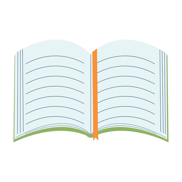 Концепция всемирного дня книги, изучающая обучение открытая книга в мультяшном плоском стиле векторная иллюстрация