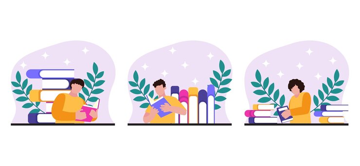 Vector world book day flat bundle design illustration