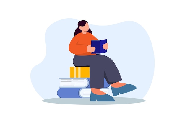 Иллюстрация плоского дизайна Всемирного дня книги