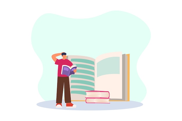 Иллюстрация плоского дизайна Всемирного дня книги