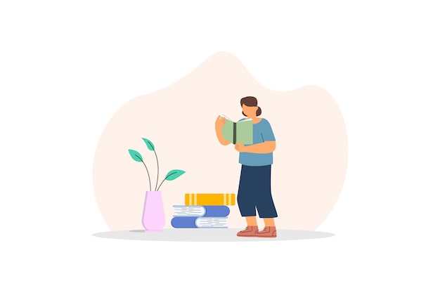Иллюстрация плоского дизайна Всемирного дня книги