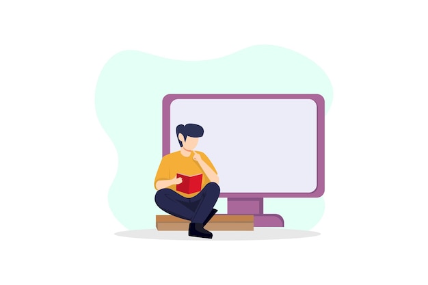 世界書籍の日 フラットデザインイラスト