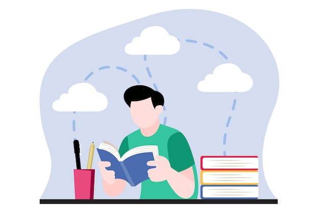 Иллюстрация плоского дизайна Всемирного дня книги