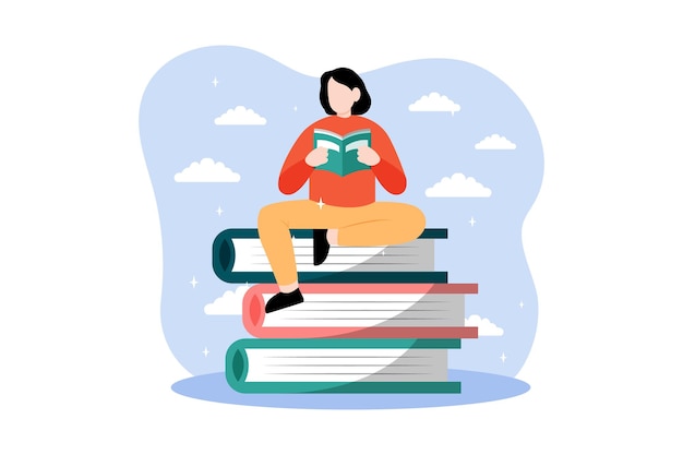 Иллюстрация плоского дизайна Всемирного дня книги