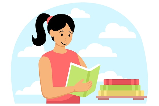 Vector world book day flat illustration