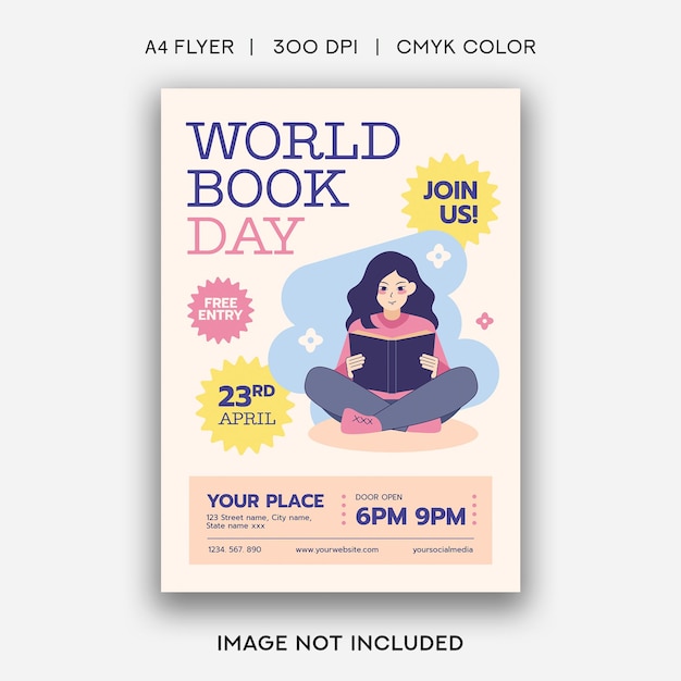 World book day flyer template