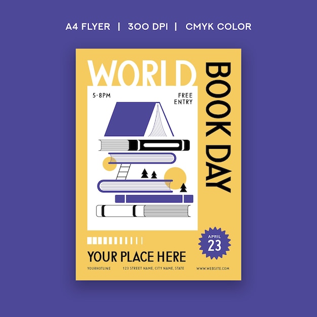 Vector world book day flyer