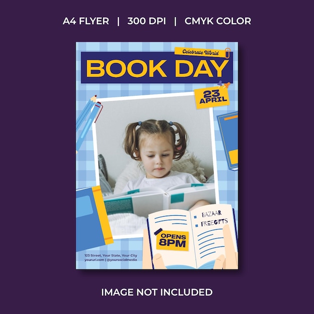 Vector world book day flyer