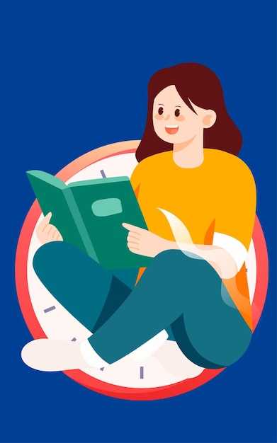 Vettore illustrazione della giornata mondiale del libro esame di ammissione all'università conto alla rovescia gli studenti studiano duro poster