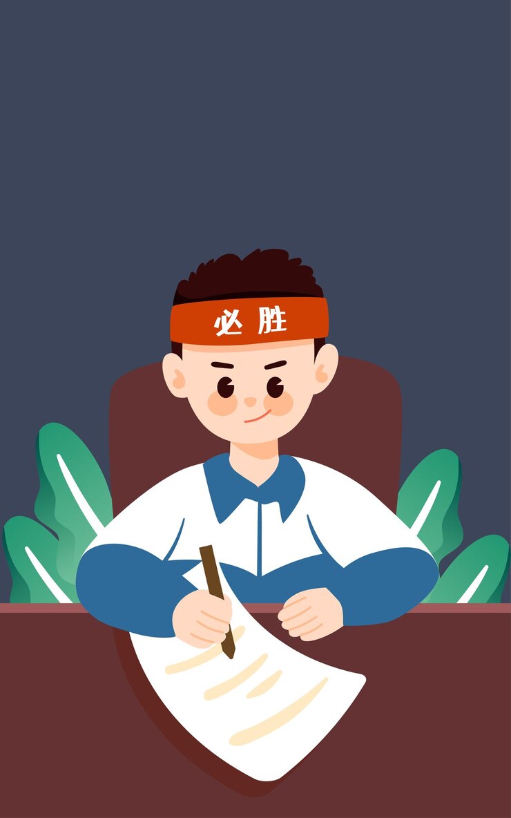 Vector world book day illustration college entrance examination countdown students study hard poster