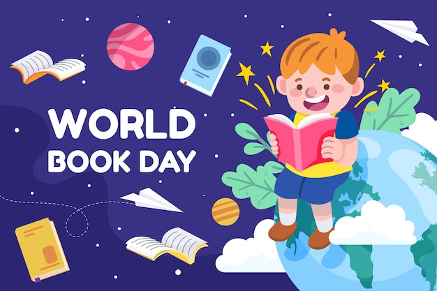 Vector world book day illustration