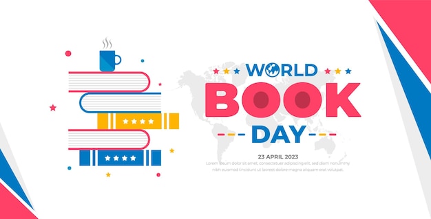 Всемирный день книги на белом фоне