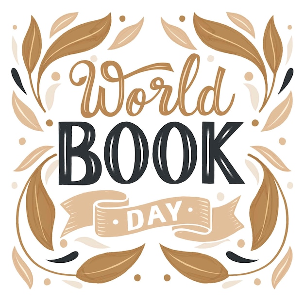 Vector world book day lettering