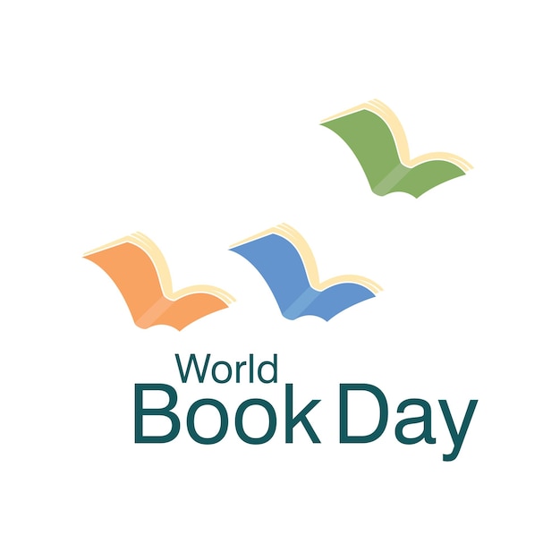 Premium Vector World book day logo