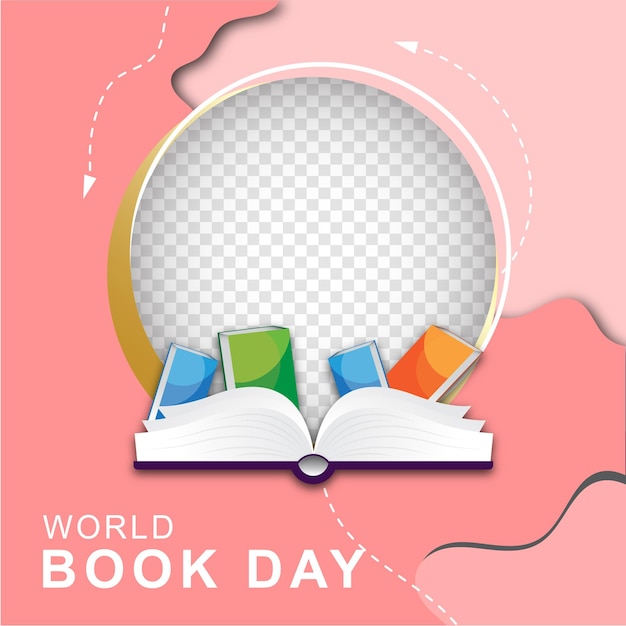 World book day modern poster design template