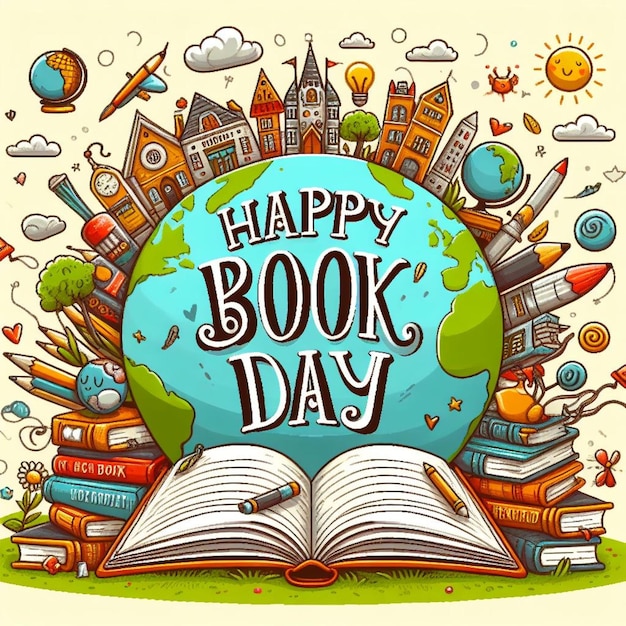 Vector world book day poster