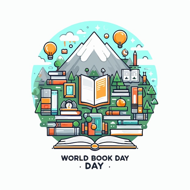 Vector world book day vector image