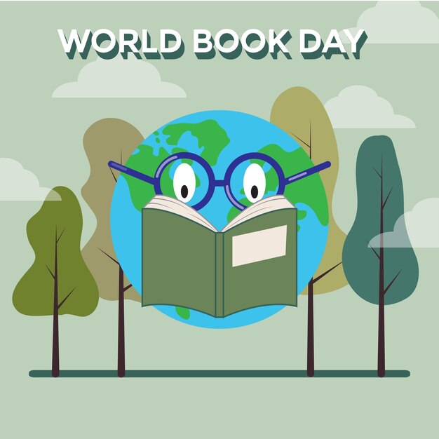 Vector world book day