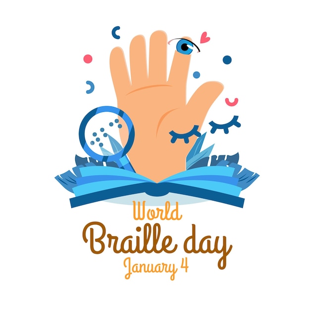 Concetto di illustrazione della giornata mondiale del braille