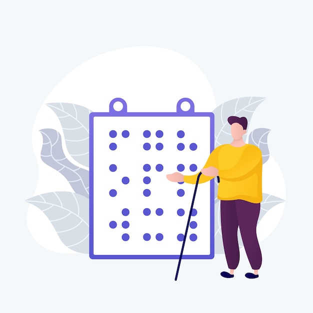 World braille day illustration design template