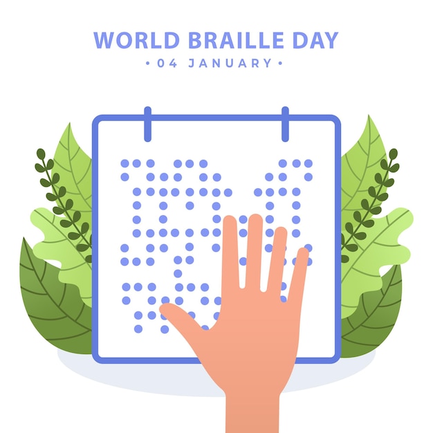 Vector world braille day illustration design template