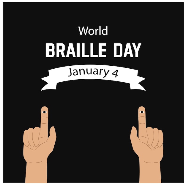 World braille day january 4 vector design