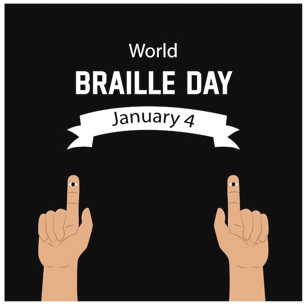 World Braille Day January 4 vector design