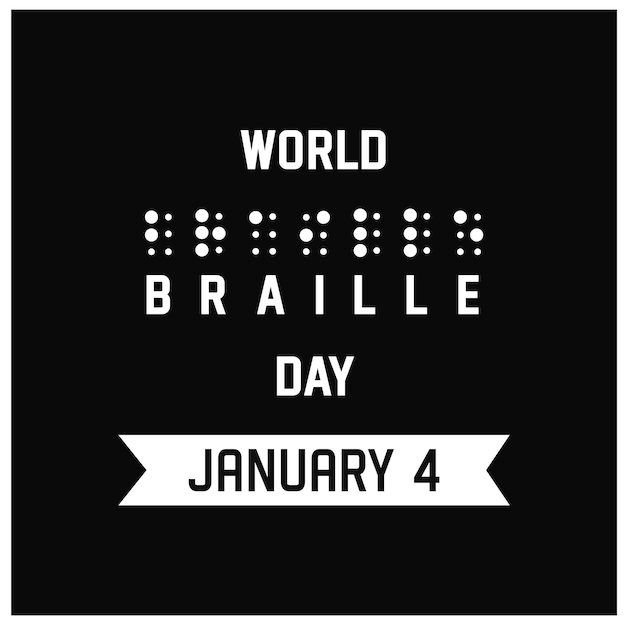 Giornata mondiale del braille 4 gennaio disegno vettoriale