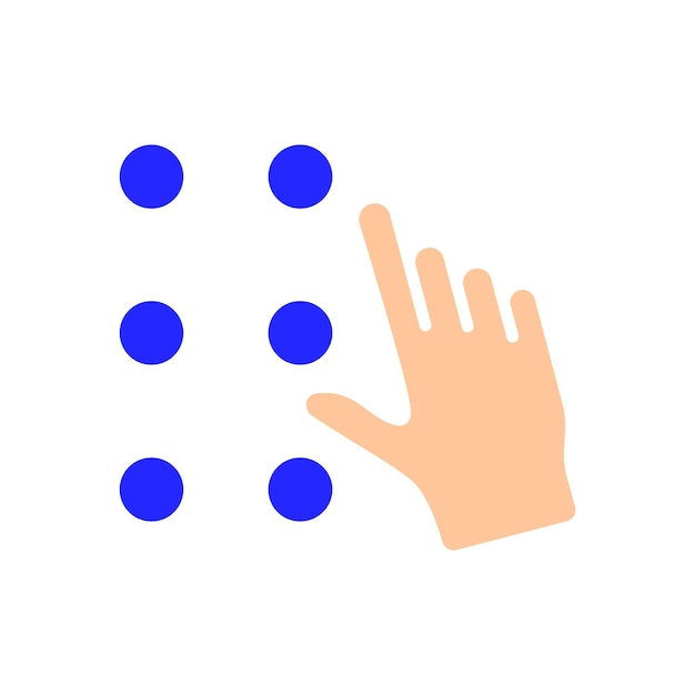 Vector world braille day line icon blindness cecity ablepsia loss of sight eye problems farsightedness myopia disabled person people with disabilities medicine ableism handicapped