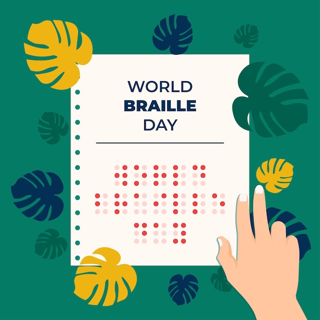 Vettore opuscolo giornata mondiale del braille