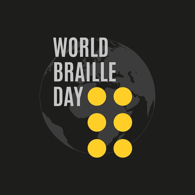 World Braille Day. Poster or logo for annual celebration of World Braille Day (January 4).