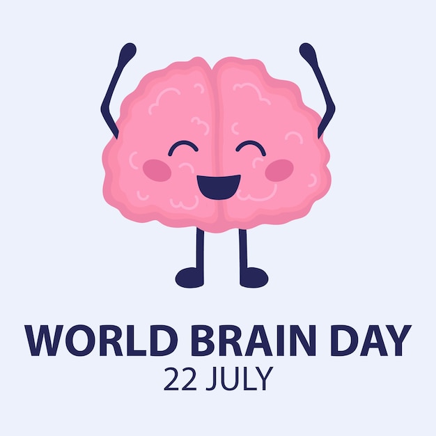 World brain day card vector illustration