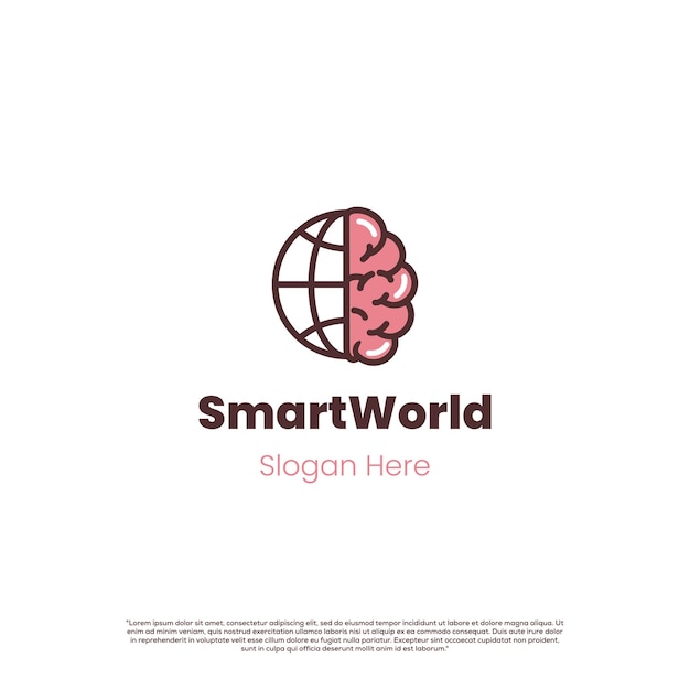 World brain logo design simple concept